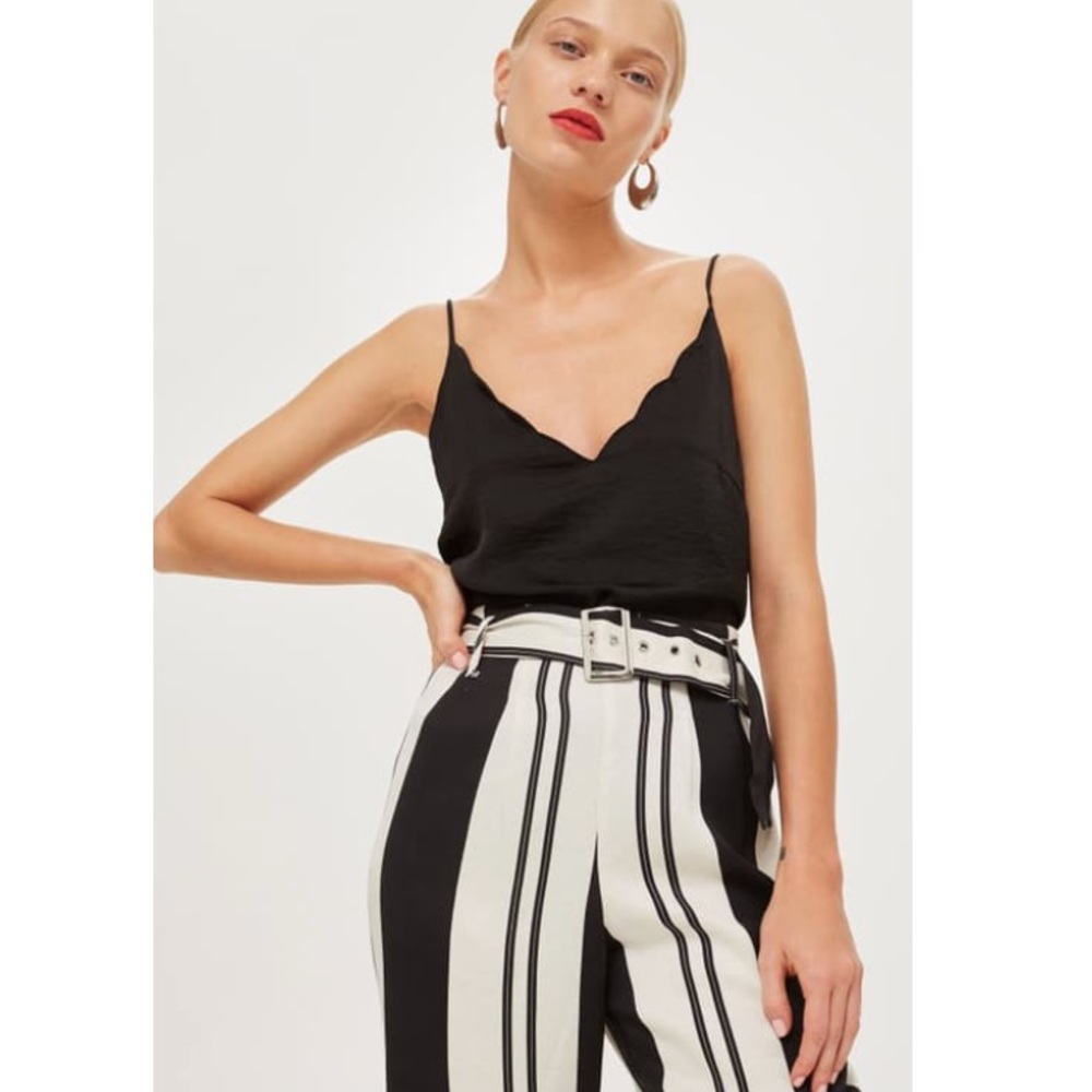 Topshop Dolly Stripe Tapered Trousers Women’s 8